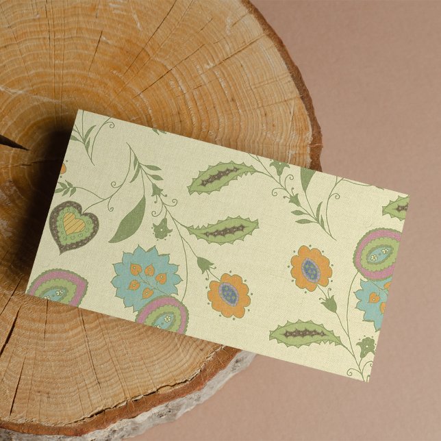 Vintages grün-gelbes Blumenmuster Adressaufkleber (Vintage Green And Yellow Floral Pattern )