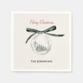 Vintages Grün und Weiß Weihnachtsball Untersetzer  Serviette