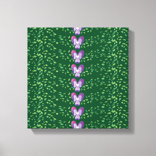 Vintages Grünes Blumenmuster Leinwanddruck