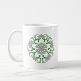 Vintages grünes Lotusmuster Kaffeetasse