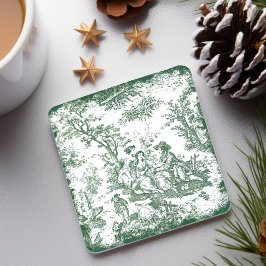 Vintages grünes Paar Steinuntersetzer