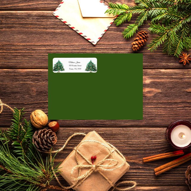 Vintages grünes Weihnachtsbaum-Weihnachtslabel (Von Creator hochgeladen)