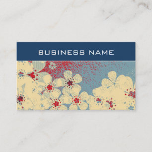 Vintages Grunge Blumenmuster 16 Visitenkarte