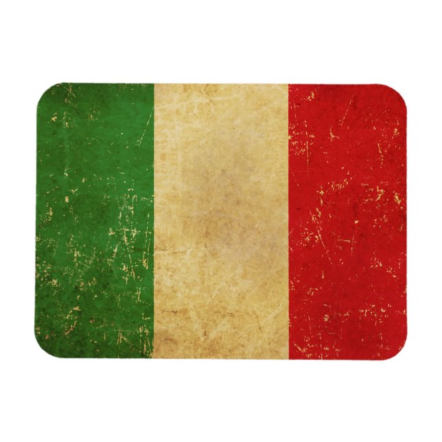 Vintages Grunge-Design mit italienischer Flagge Magnet (Horizontal)