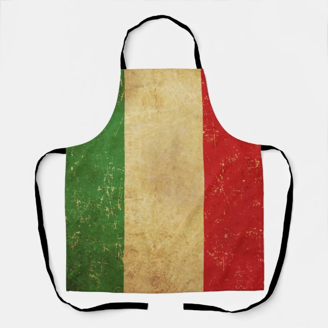 Vintages Grunge-Design mit italienischer Flagge Schürze (Vorderseite)