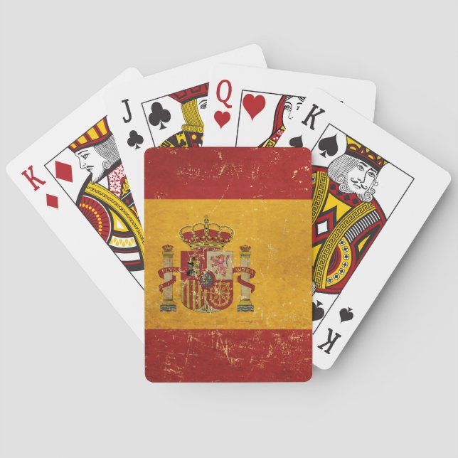 Vintages Grunge-Design mit spanischer Flagge Spielkarten (Rückseite)