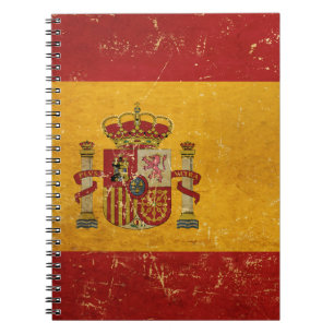 Vintages Grunge-Notebook mit spanischer Flagge Notizblock
