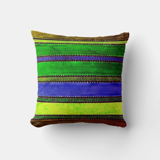 Vintages Guatemala-Regenbogen-Kissen Kissen (Vorderseite)