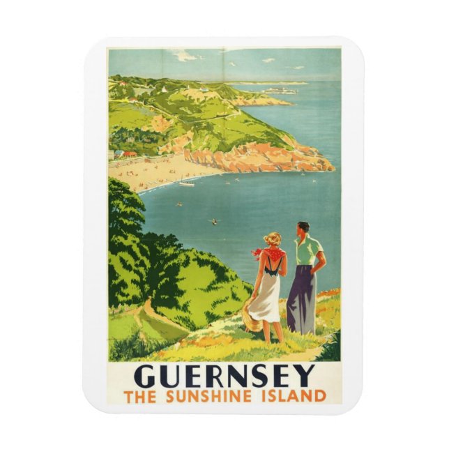 Vintages Guernsey Travel Poster Magnet (Vertikal)