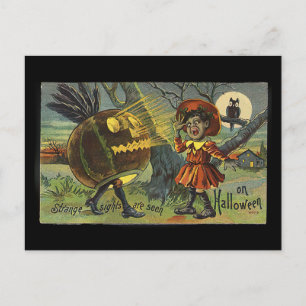 Vintages Halloween - Afroamerikanisches Mädchen (1 Postkarte