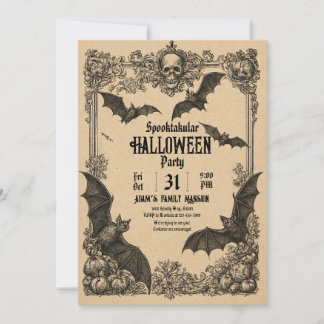 Vintages Halloween-Aufforderungsformular Einladung