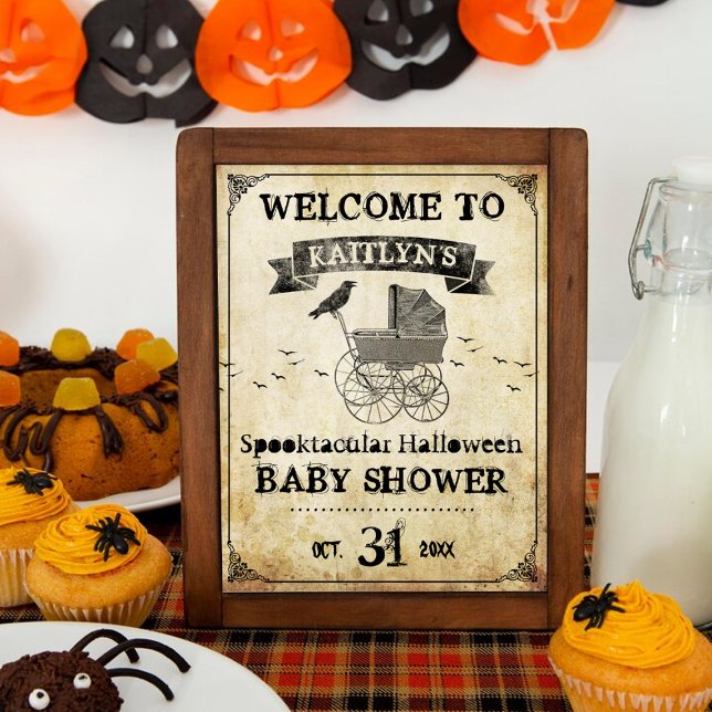 Vintages Halloween Baby Dusche Willkommen Poster (Von Creator hochgeladen)