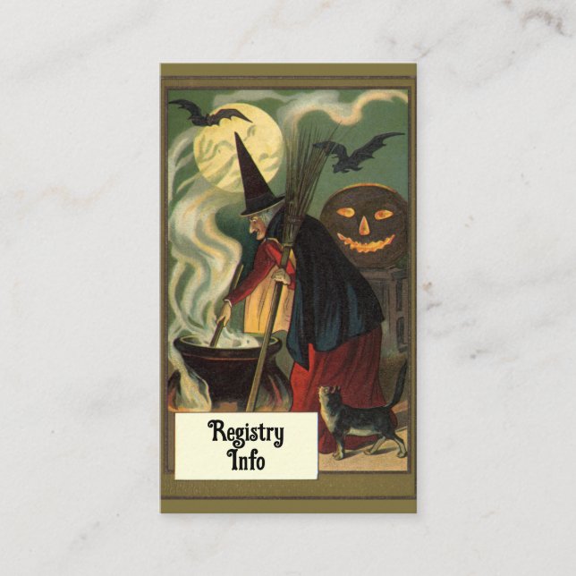 Vintages Halloween-Brautparty-Party Begleitkarte (Vorderseite)