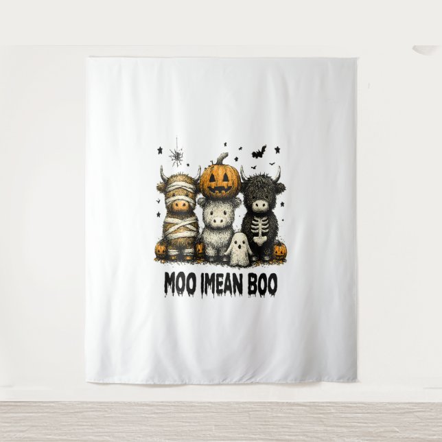 Vintages Halloween-Bulleblatt Wandteppich (Vorderseite)