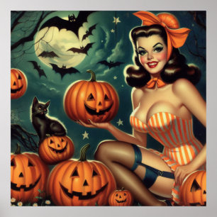 Vintages Halloween-Button Poster
