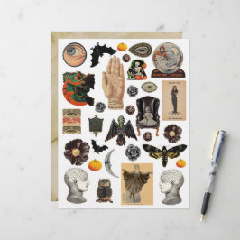 Vintages Halloween-Clipart-Blatt