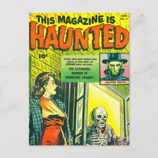 Vintages Halloween-Comic Postkarte (Vorderseite)