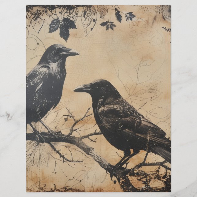 Vintages Halloween Crow-Scrapbook (Vorderseite)