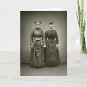 Vintages Halloween - der grauenhafte Twosome, Karte