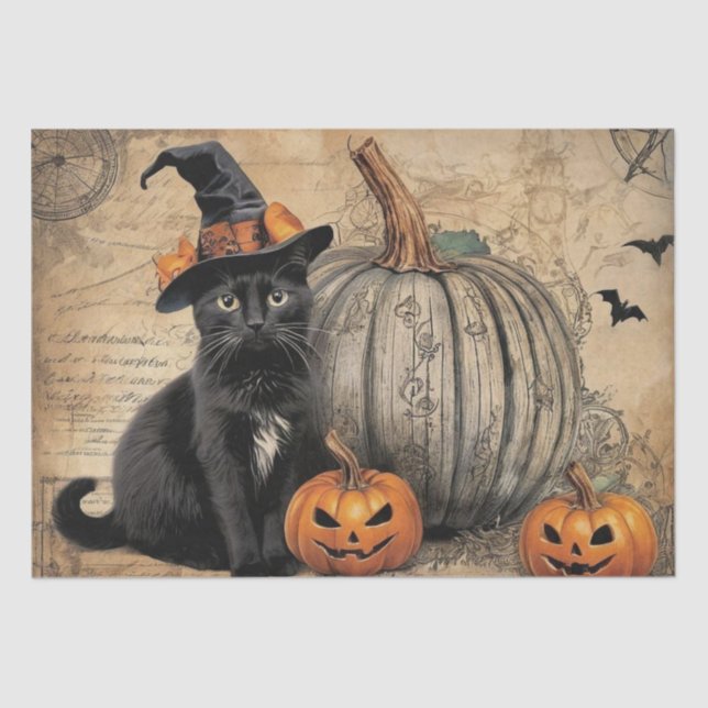 Vintages Halloween Ephemera Seidenpapier (Vorderseite)