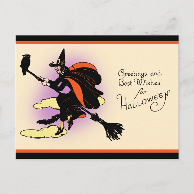 Vintages Halloween-Gruß Postkarte (Vorderseite)