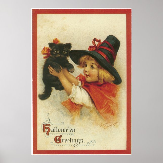 Vintages Halloween-Grüße-Poster Poster (Vorne)