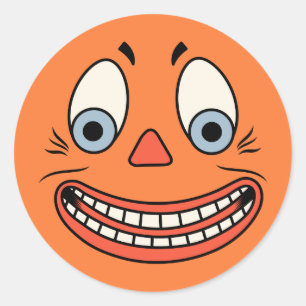 Vintages Halloween-Jack O'Lantern Face Runder Aufkleber