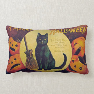 Vintages Halloween-Katzenwirbel Lendenkissen
