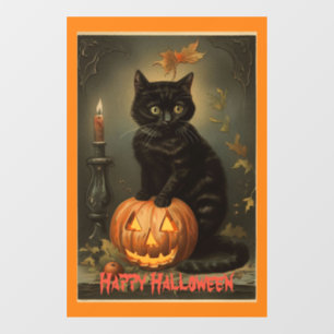 Vintages Halloween-Kittenfenster Fensteraufkleber