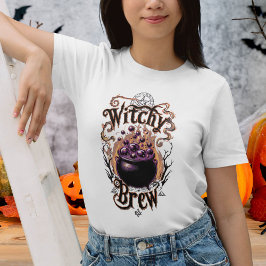 Vintages Halloween-Kostüm Cauldron Hexen Brew T-Shirt