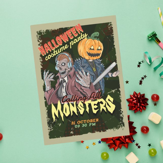 Vintages Halloween-KostümParty Einladung (Von Creator hochgeladen)
