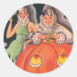 Vintages Halloween-KostümParty Quadratischer Aufkleber