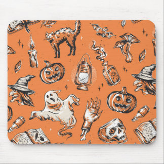 Vintages Halloween-Muster Mousepad