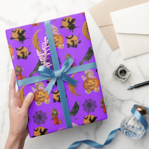 Vintages Halloween-Musterfahrzeug Geschenkpapier