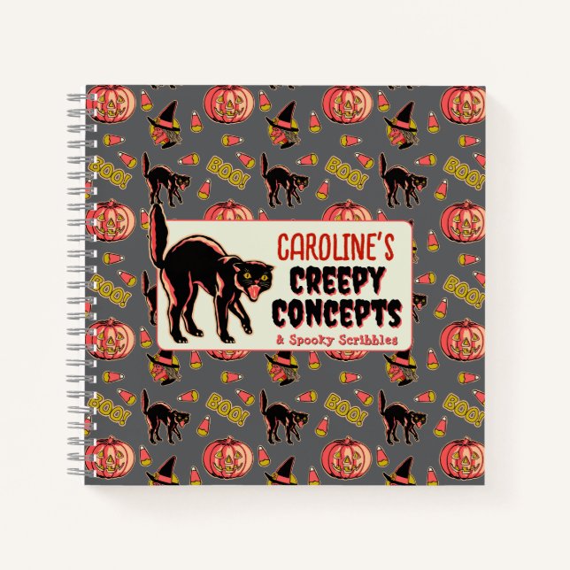 Vintages Halloween-Notebook Notizbuch (Vorderseite)