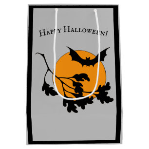 Vintages Halloween-Orange-Moon-Fliegenboot Mittlere Geschenktüte