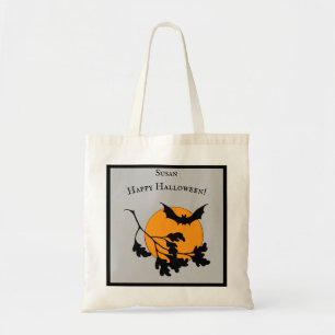 Vintages Halloween-Orange-Moon-Fliegenboot Tragetasche