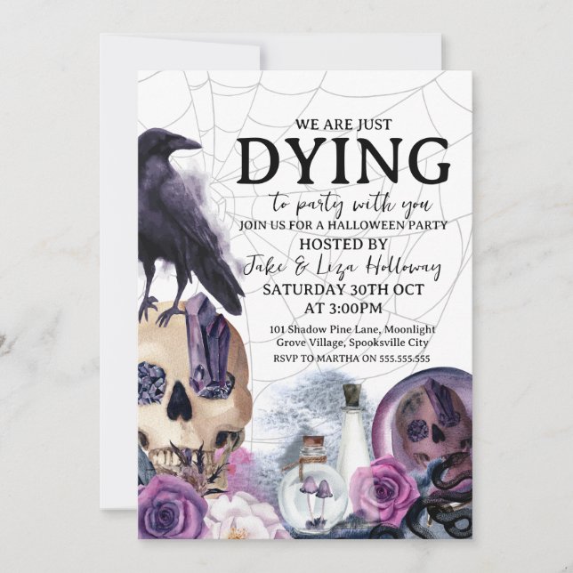 Vintages Halloween-Party Einladung (Vorderseite)