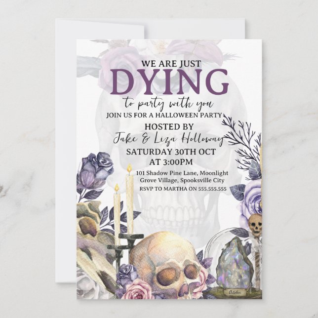 Vintages Halloween-Party Einladung (Vorderseite)