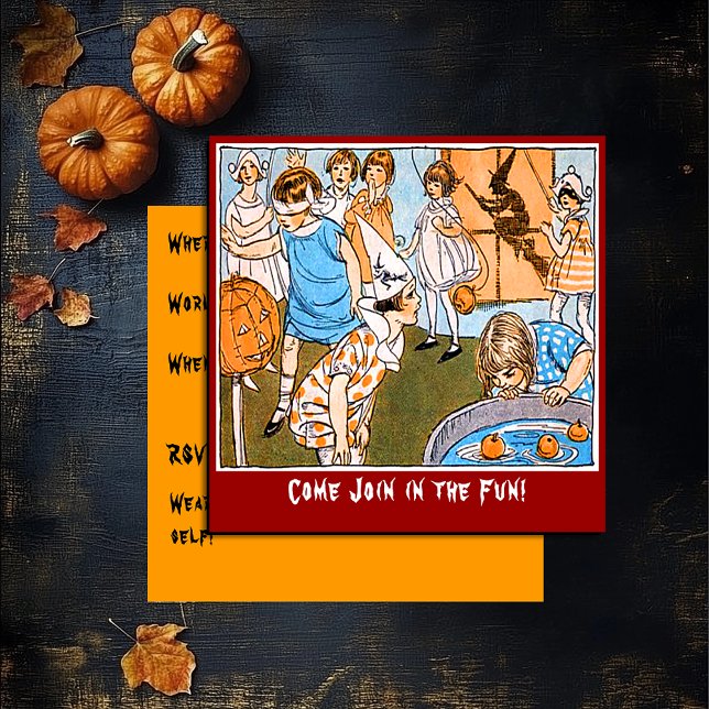 Vintages Halloween-Party für Kinder Einladung (Vintage Halloween Party for Kids Invitation)