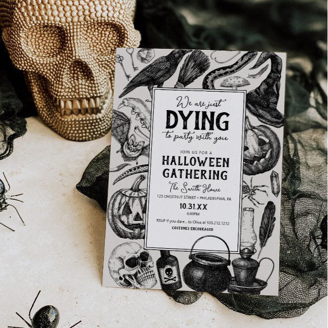 Vintages Halloween-Party Kostüm Party Einladung (Vintage Halloween Invite)