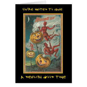 Vintages Halloween-Party mit blutigem Text einlade