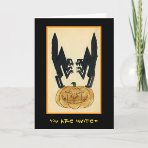 Vintages Halloween-Party mit blutigem Text einlade Einladung