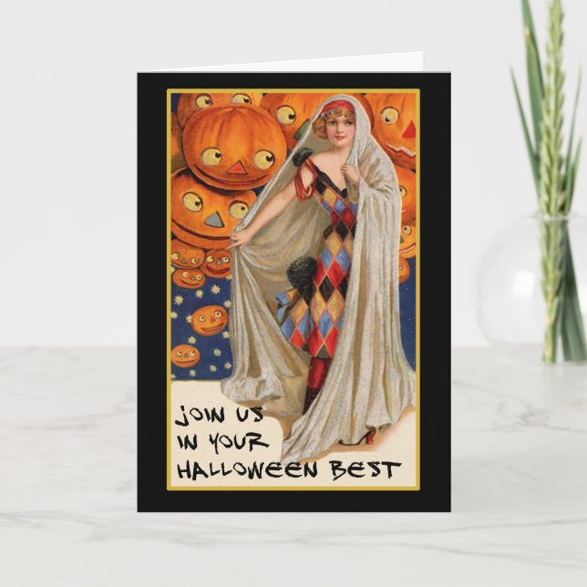 Vintages Halloween-Party mit blutigem Text einlade Einladung (Vorderseite)