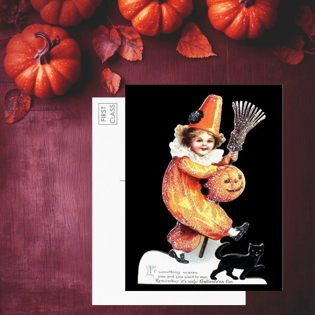 Vintages Halloween-Party Postkarte (Vintage Halloween Sparkling Costume Party Postcard)