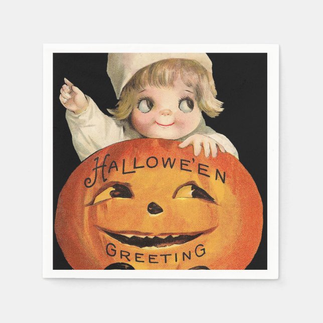 Vintages Halloween-Party Serviette (Vorderseite)