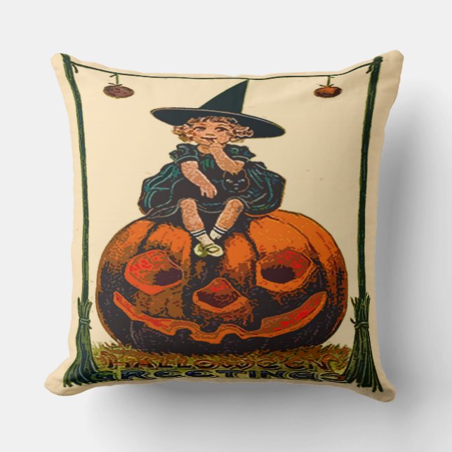 Vintages Halloween-Polyesterthrow-Kissen 20" x 20" Kissen (Vorderseite)
