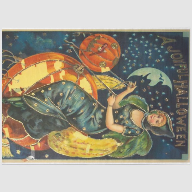 Vintages Halloween-Poster Seidenpapier (Vorderseite)