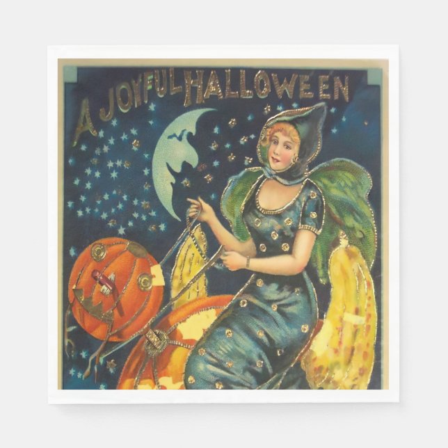 Vintages Halloween-Poster Serviette (Vorderseite)