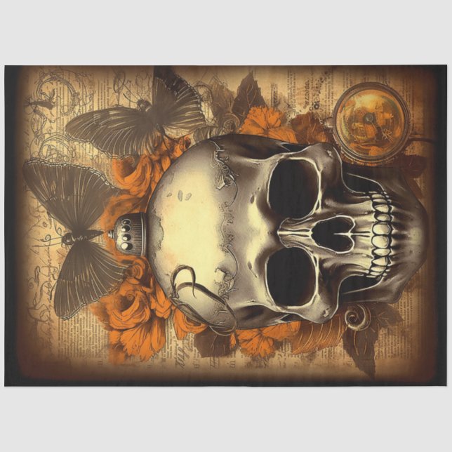 Vintages Halloween-Shabby Spooky-Dekoupage Seidenpapier (Vorderseite)